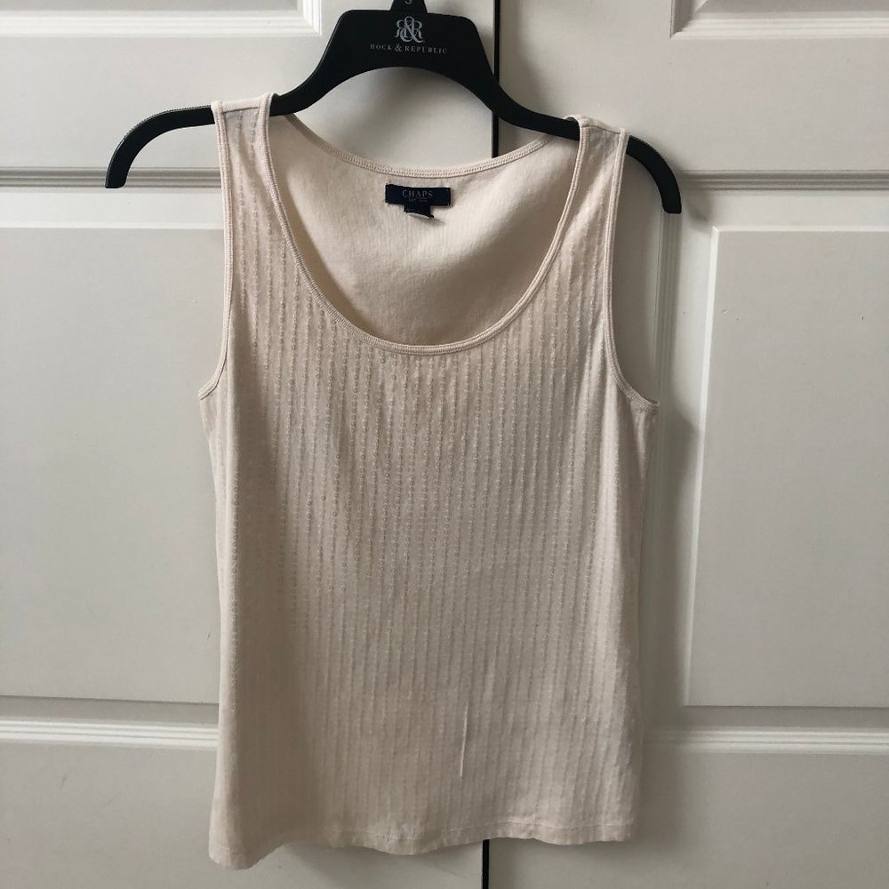 Chaps Cream Colored sequined tank top